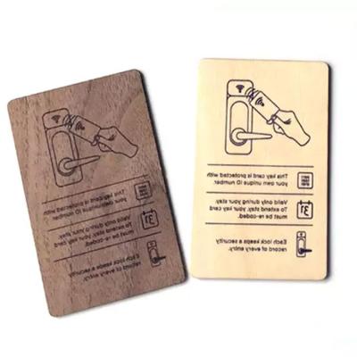 China Waterproof COB High Frequency Wooden Chip Hotel Membership Card Waterproof / NFC Business CardsLaser Engraveds Access RFID Waterproof Wooden Card for sale