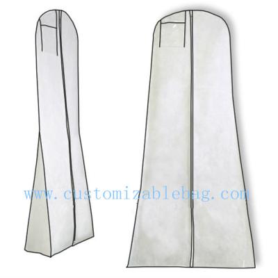 China Durable White PP Non Woven Moth Proof Garment Bags With Hanger for sale