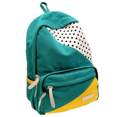 China ECO Friendly Green Pretty High School Backpacks Canvas Back Pack Personalized for sale