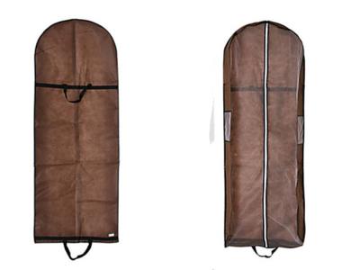 China Customizable Non Woven Tri Fold Garment Bag with Handles in Brown for sale