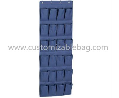 China Fashion Blue Non Woven Storage Box 24 Pocket Over The Door Shoe Organizer for sale