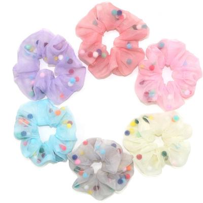 China Wholesale Custom Sheer Organza Hair Scrunchies Hair Band Jewelry Acessorries Ponytail Ties New Fashion Soft And Anti-Static for sale