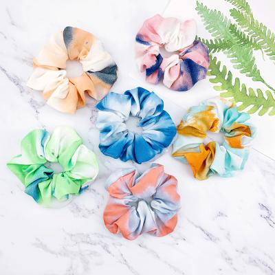 China Protect 4cm/1.6inch Velvet Gut Hair Bows Elastic Hair Ties Rainbow Velvet Scrunchies For Women Girl Kids for sale