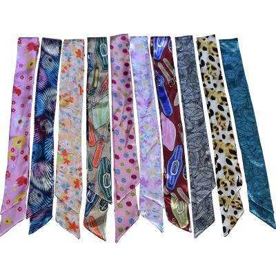 China Multifunctional Band For Neck High Quality Fashion Printed Designer Satin Head Wrap Multi Function Hair Band Hair Edge Scarf for sale