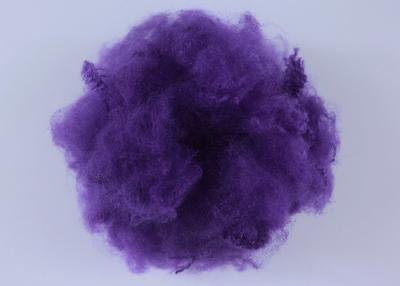 China 6D*65MM Purple Recycled Pet Fiber , Pet Staple Fiber Good Elasticity Anti - Static for sale