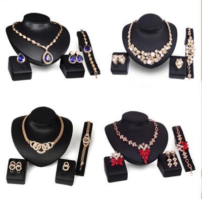 China Wholesale Fashion Mixed Gold High Quality Style Jewelry Set Female Necklace Set Jewelry Bride Wedding Engagement Gift for sale