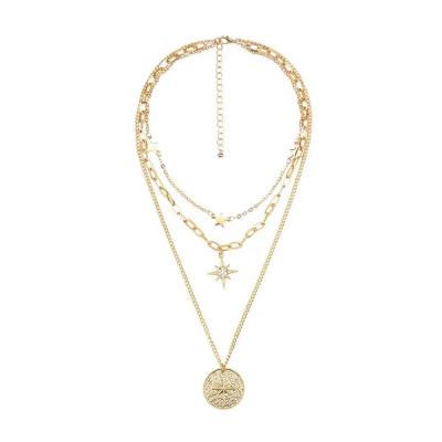 China FASHIONABLE Wholesale Ladies Alloy Fashion Women Gold SY Jewelry Pendant Necklace Set for sale