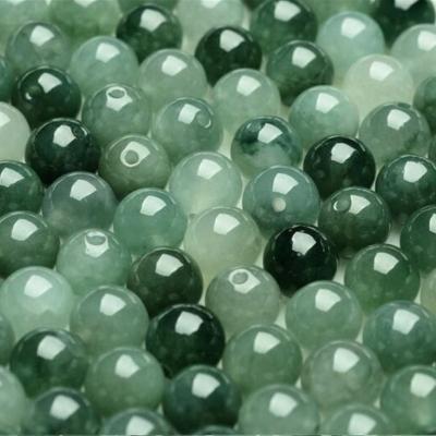 China Wholesale 3mm 8mm 10mm Strand Natural Oil Cargo 12mm Round Beaded Accessories Ice Green Jade Faceted Green Beads For Jewelry for sale