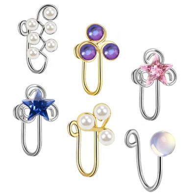 China FASHIONABLE Nose Ring Nose Cuff Piercing Christmas Gift Faux Nose Cut Body Jewelry Wholesale for sale