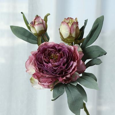 China High Good Quality Big Peony Artificial Flowers Baked 28 Layers Simulation DREA 64cm Wedding Centerpieces for sale