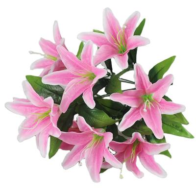 China 10 Artificial Flower 10 Heads DREA Wedding Decorative Flower Lily Heads For Wedding Flower Stand Centerpieces for sale