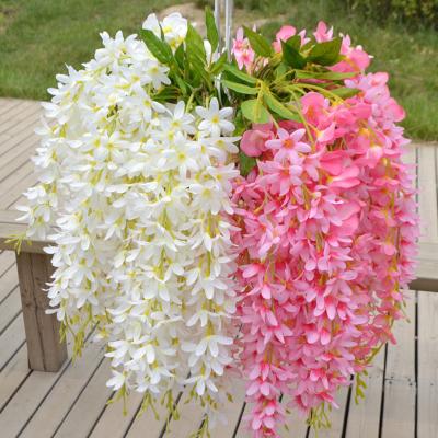 China DREA Artificial Wisteria Flower Garland Wisteria Flower Vine Durable Hanging Silk Flower Garland For Wedding Decor for sale