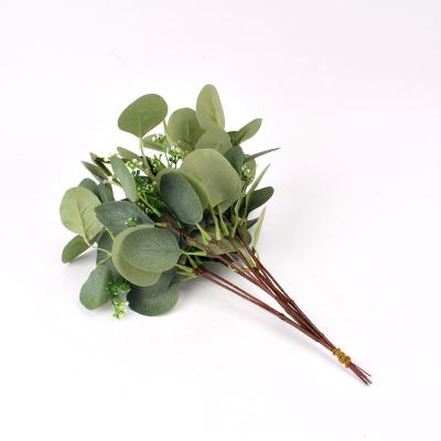 China High Simulation DREA Artificial Eucalyptus Leaves Greenery Stems For Party Wedding Home Decoration for sale