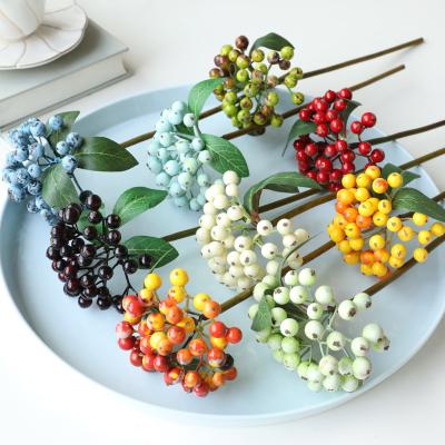 China High Simulation DREA Artificial Berry Stems Silk Berries Fruit for Holly Christmas Festival Holiday and Home Decor for sale