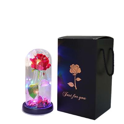 China Fashionable Portable Gift Set DREA Hot Selling Gifts Items Wedding Gifts Corporate Promotional Products Silk Rose With Glass Cover Gift Box Set for sale