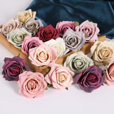 China High simulation popular DREA Wholesale flower head roses silk rose heads wedding table decoration artificial flowers for sale