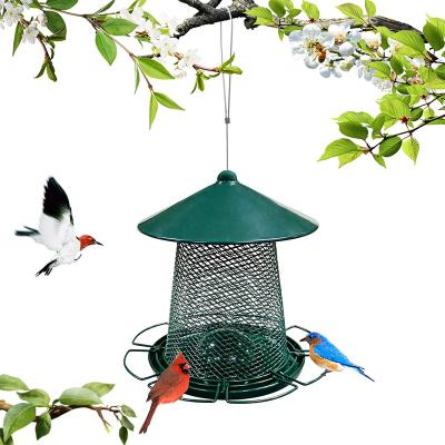 China DREA Outdoor Hanging Automatic 6 Pounds Seed Capacity Squirrel Proof Metal Bird Feeder Garden Yard for sale