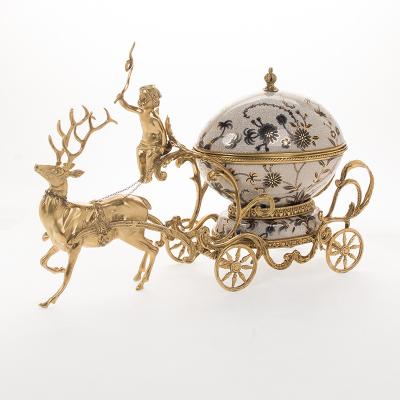 China Storage for Deerride European Decorative Trinket Box Jewelry Style Home Decor Gifts and Gifts with Angel Design Gold Color Ceramic Jewelry Box for sale