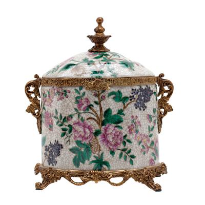 China Factory Direct Antique Ceramic Jewelry Box Decorations.Gifts Round Jewelry Storage Box For Home Decoration for sale