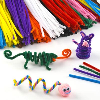 China DIY Craft Toy Chenille Stems /Pipe Stripper 6mm x 30cm DIY Craft Color Assorted Color For Kids for sale