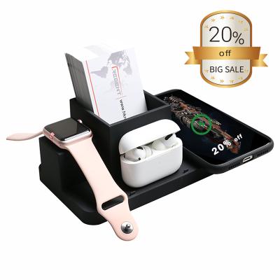 China Amazon Price 4 Multifunctional In1 Imagination Wireless Charger 10W Station Mobile Phone 30% With Storage Box Cargador inalambrico for sale