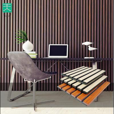 China TianGe Modern Eco-Friendly TianGe 3D Wooden MDF Decoration Slat Sound Barrier For Wall for sale