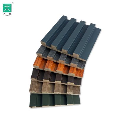 China Minimalist TianGe Grill Strip Office Solid Wood Fluted Interior Wall Panel For Home Decor for sale