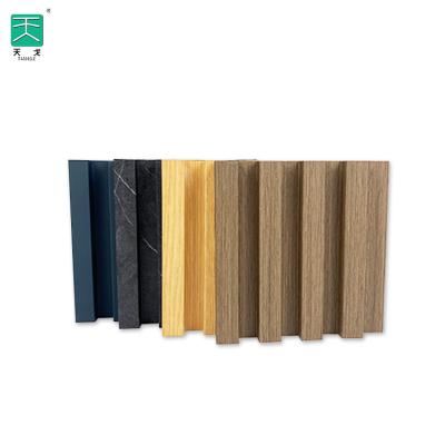 China Modern Minimalist Tiange MDF Fluted Grille Wood 3D Waterproof Wall Panel For Interior House for sale