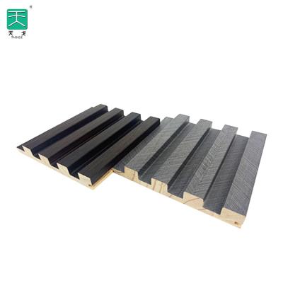 China Minimalist TianGe PVC Cladding MDF Fluted Offices Interior Wall Grill Panel Wood Panel for sale