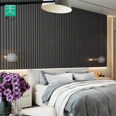 China Minimalist TianGe Solid Wood 3D MDF Fluted Grille Interor Decoration Wood Wall PanelsG for sale