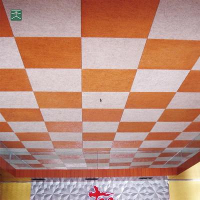 China Tiange Modern Custom Color Fiber Cement Board Acoustic Wood Chips Wood Ceiling Tiles For Meeting Room for sale