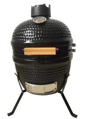 China Mini Black Table BBQ Oven Ceramic 13 Inch Kamado Grill for sale