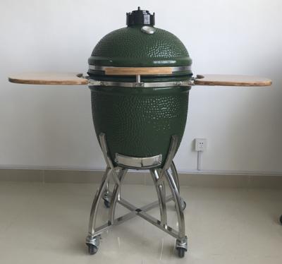 China Smoker Lighter Garden Ceramic Green 22 Inch Kamado Grill for sale