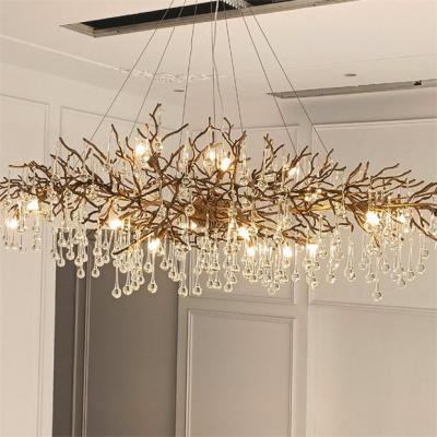 China Modern Professional Custom Indoor Hotel Stairs Gold Lustre-Salon Decoration Ceiling Lighting Luxury Large Project Crystal Chandelier for sale