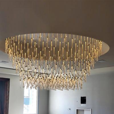 China Modern Water Drop Unique Shape Superskylite Lighting Customized Long Staircase Villa Loft Hotel Project Large Chandelier for sale