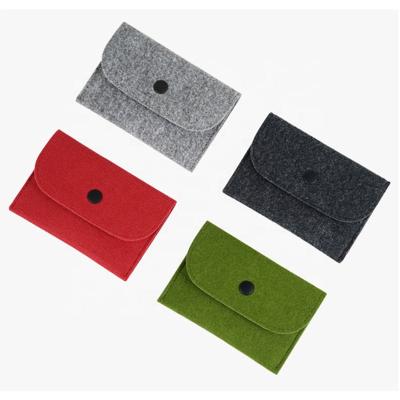 China Wholesale High Quality Thin Felt Small And Portable Coin Purse Wallet Square Candy Colors Mini Bag Felt Pouch Hand Purse for sale