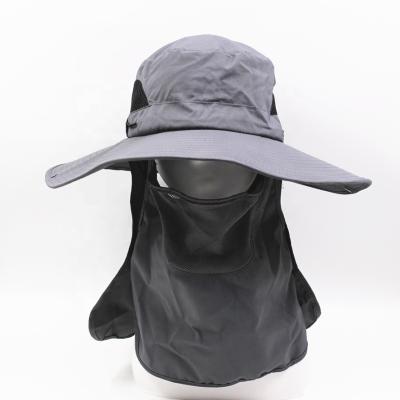 China Breathable Outdoor UV Sun Hats Couples Light Up Twine Bucket Fishing Bucket Hat With Face And Neck Cover For Men for sale