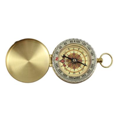 China Unique high quality waterproof brass universal pocket outdoor camping compass with luminous for sale