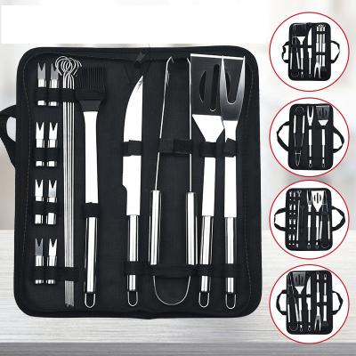 China Amazon Stainless Steel Grill Set Barbecue Combination Tool Household BBQ Grill Set Easily Cleaned Outdoor Grill Set for sale