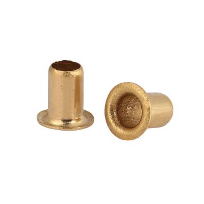 China Brass Rivet Semi-hollow Anodized 11.5mm Yellow Waterproof Brass Close Hip Blind Hop Fashion End Construction For Single Drum for sale