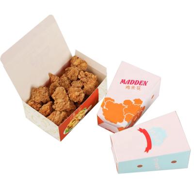 China Disposable Hot Sale Custom Printed Paper Fried Chicken Paper Boxes Packaging for sale