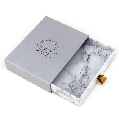 China Gray Color Drawer Style Earring Necklace Jewelry Packaging and Display Box Luxury Custom Recyclable for sale