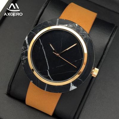 China 5atm Water Resistant Mens Luxury OEM Marble Watch With Leather Strap for sale