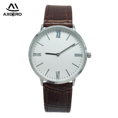 China Water Resistant 20mm Brown PU Leather Strap Brand Your Own OEM Watches For Men for sale