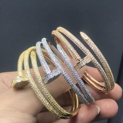 China Other 2023 Fashion Luxury 18k Gold Crystal Hip Hop Jewelry Silver Plated Ring Set For Party Gift Nail Bracelet for sale