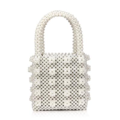 China Daily Collocation 2023 Pearl Evening Clutch Women Hand-To Tote Purses And Handbags Female Beaded Paneled Woven Shoulder Bag Cute Dinner New for sale