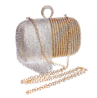 China Luxury 2023 Crown Rhinestone Collocation Bags Daily Evening Clutch Bag Party Prom Women's Heart Shape Tassels Bling Sparkle Purse for sale