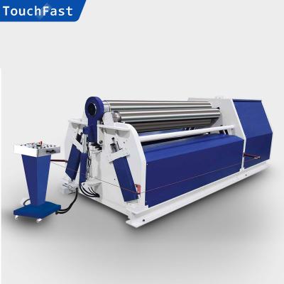 China Steel Plate Sheet Rolling Touchfast CNC Hydraulic 4 Roll Galvanized Full Automatic 4 Roll Sheet Bending Machine Cone Rolling Machine for sale