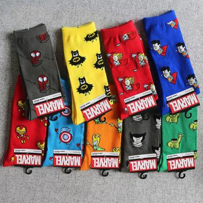 China Wholesale Breathable Cotton Men Cartoon Crazy Funny Crew Socks Novelty Happy Cartoon Skateboard Socks for sale