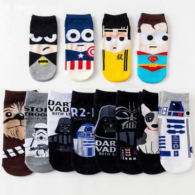 China Wholesale High Quality Breathable Cartoon Anime Boat Funny Stocking Cut Out Custom Soft Cotton Funny Socks Unisex Ankle Socks for sale